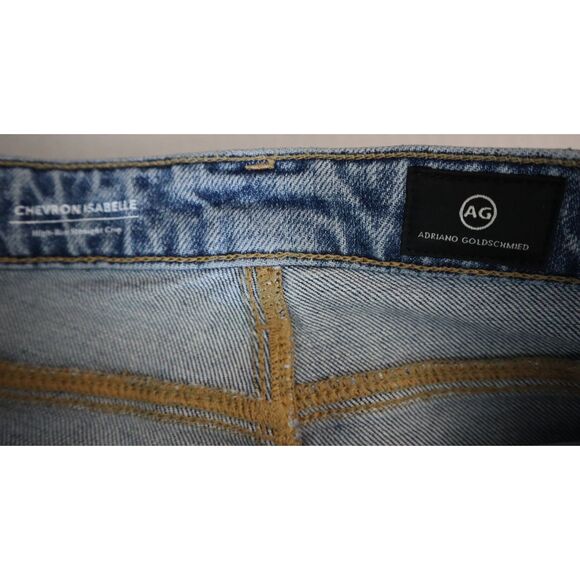 Adriano Goldschmied WMN Sz 26 Blue Chevron Isabelle HR Straight Crop Jeans - Picture 5 of 12